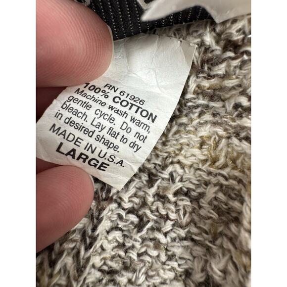 Reba Rose Cardigan Knit Beige Neutral Grandma Retro 90s Made in USA - Picture 8 of 12